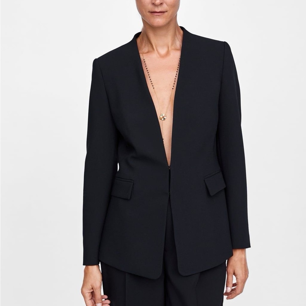 ZARA Lapelless Blazer NWT Sz S